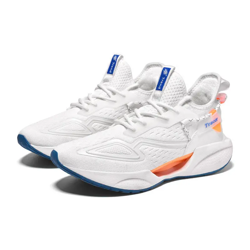 Large Size Woven Men's Sports Casual Shoes Hollow Out Breathable Running Shoes for Men Soft Lightweight Outsole Casual Sneakers