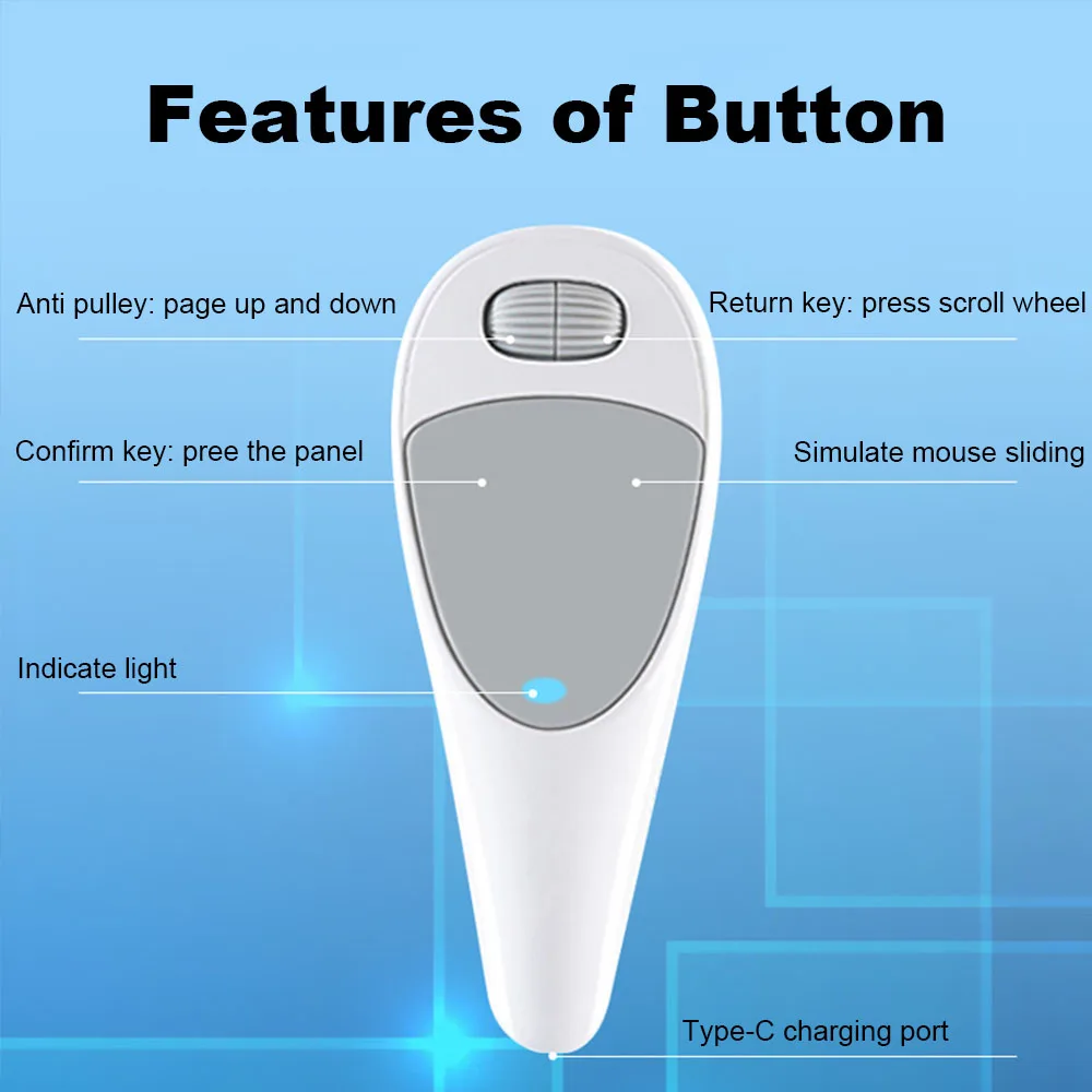 Wireless Bluetooth Thumb Mouse Finger Lazy Remote Intelligent Mouse with Touch Ergonomics Thumb Mice for Tablet PC Android IOS