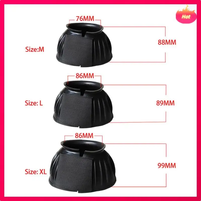 2Pcs Rubber Bell Boots Overreach Horse Boots Soft Equine Protective Gear Accessories Fortraining Equipment M