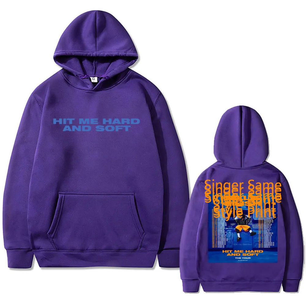 Hit Me Hard and Soft Hoodie Men Women Fashion Pop Music Singer Same Style Graphic Print Hoodies Male Casual Oversized Sweatshirt