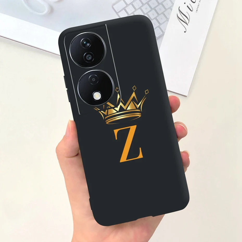 Fashion Crown Sakura Initial Letter Soft Silicon Phone Case - 2023 Edition