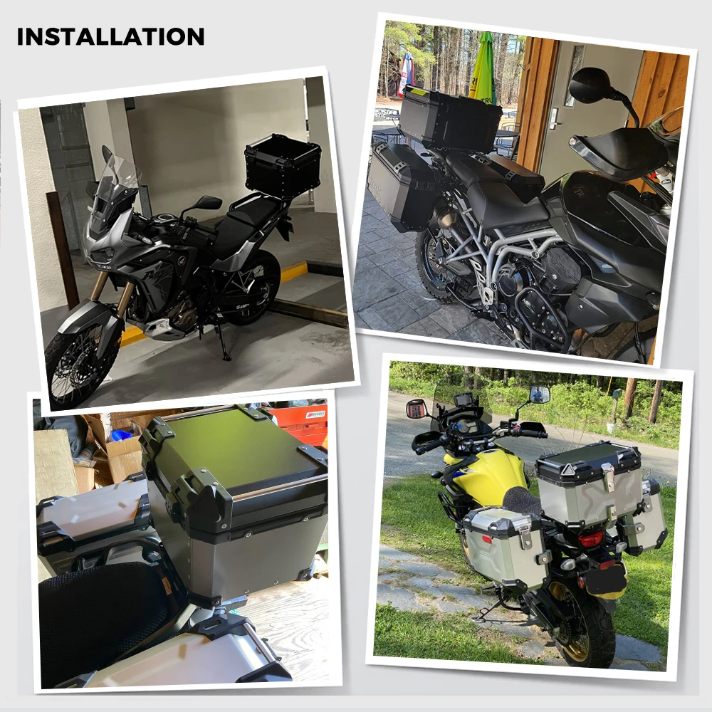 Motorcycle tail box motorcycle toolbox motorcycle tool box Motorcycle Helmet Box CNC Aluminum Top Tail Rear Luggage Storage Tool Cases Lock Trunk For YAMAHA For Honda BMW