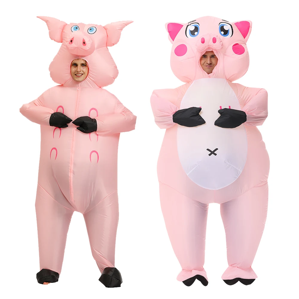 

Adult Mascot Pink Pig Inflatable Costumes Halloween Cosplay Costumes for Man Woman Animal Party Role Play Disfraz