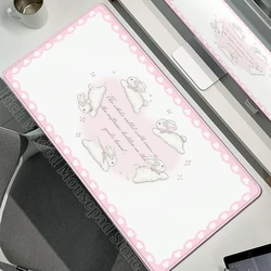 Pink Rabbit XXL Cute Love Gaming Mouse Pad - Non - Slip Soft Surface Desk Mat for Home and Office Decor (Pink - 2)