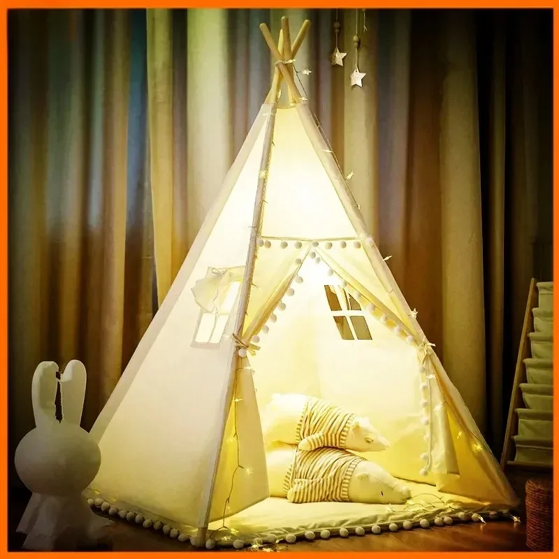 1.6M Kids Tents Play House Wigwam for Children Portable Child Tipi Tents Teepee Toddler Girl and Boy Ball Pit Castle Play Room 3