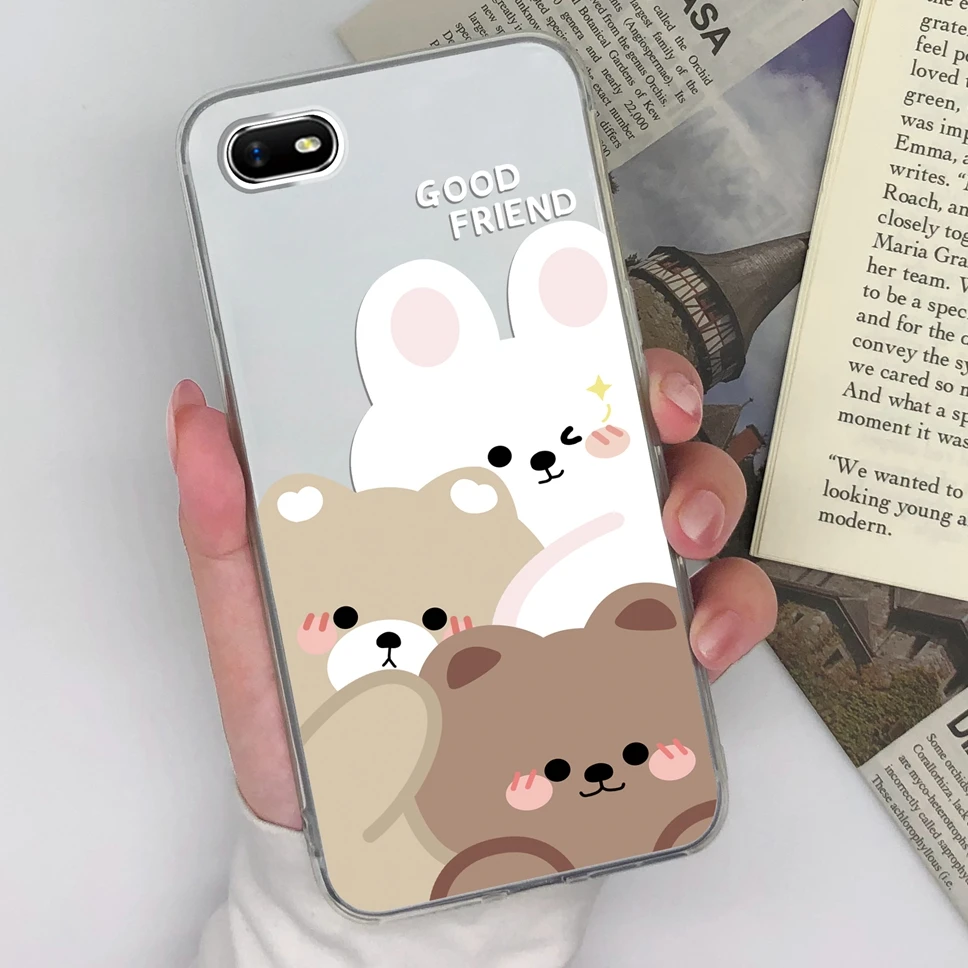 Cute Sweet Girl Transparent Soft Silicone Phone Case – 6.1 inches