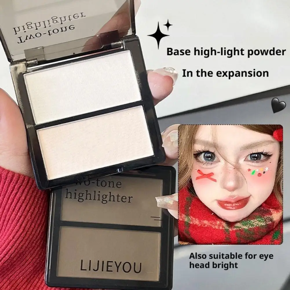 Bronzer Highlighter For Face Powder Texture Two-toned Contour Iluminador Natural Brighten Matte Nose Shadow Makeup Cosmetics