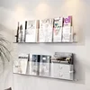 Transparent Acrylic Wall Mounted Bookshelf Magazine Storage Rack Record Display Stand for Children's Books Newspapers Albums 3