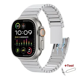 Premium Magnetic Stainless Steel Watch Band - Elegant Metal Strap - 44mm 45mm 46mm 49mm (Silver)