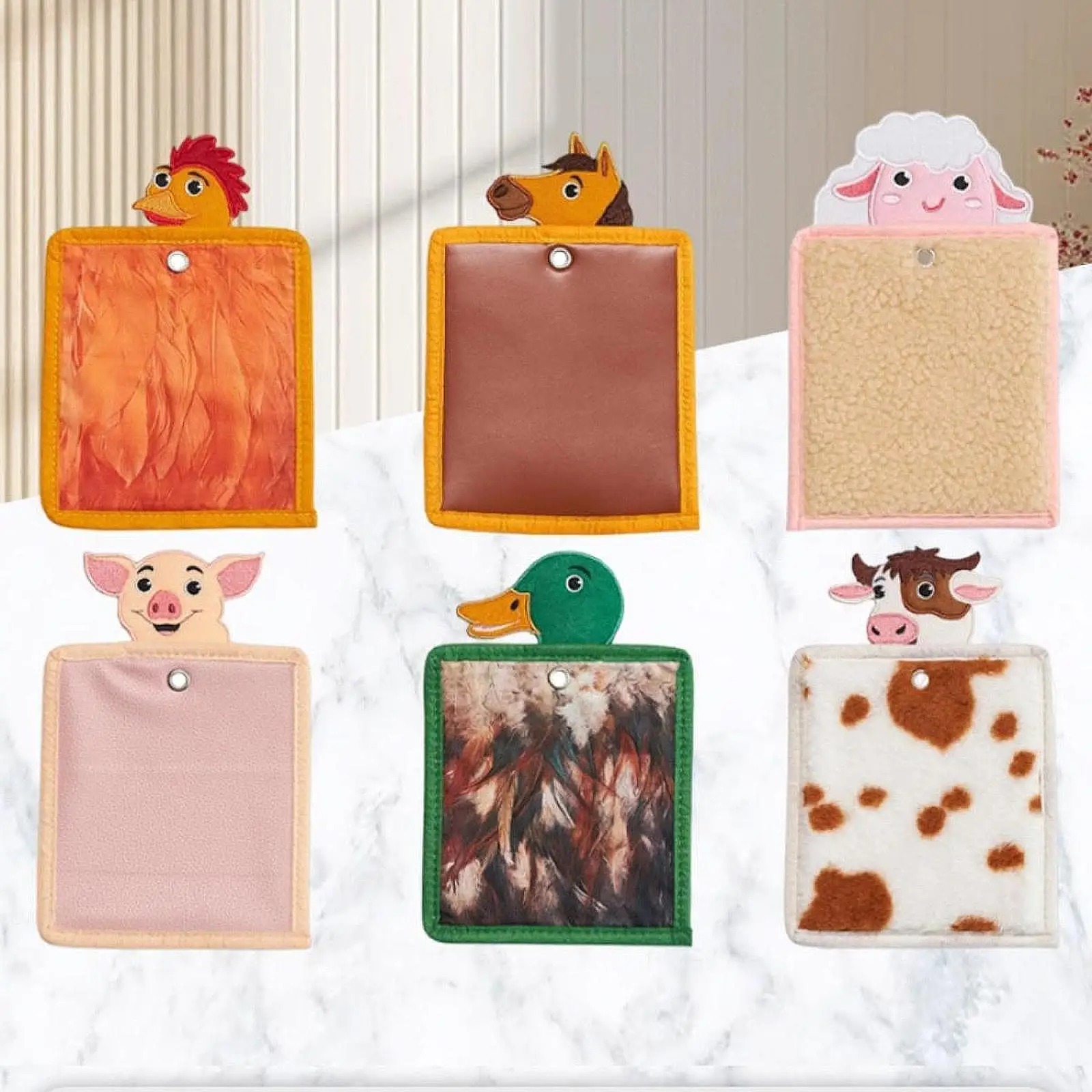 6x Sensory Mats Cartoon Textured Sensory Tiles for Preschool Baby Children