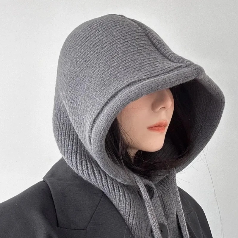 

South Korea Hat Winter Scarf All-in-One Woolen Hat Couple Ear Protection Hooded Woolen Knitting Warmth Ski Riding