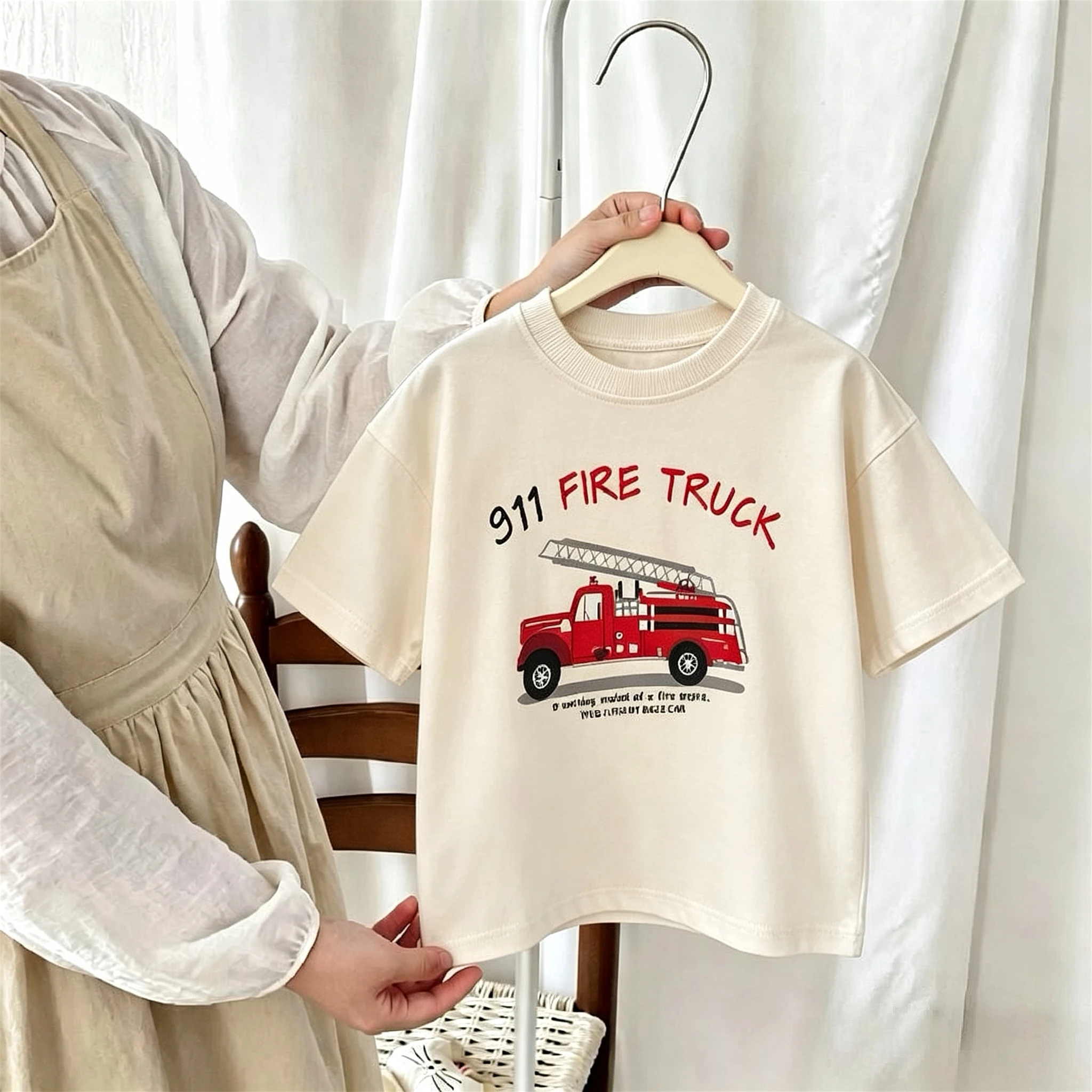 T-shirt For Boys Clothes 2026 New Summer Short Sleeve Tops Kids Tees Printed Car Fashion Crewneck Children's Tshirts 1-7 Age - 3