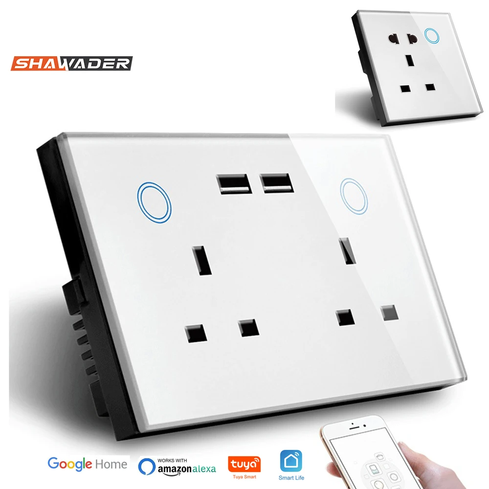Wifi Smart Usb Wall Socket Uk Electrical Plug Outlet 13a Power Touch