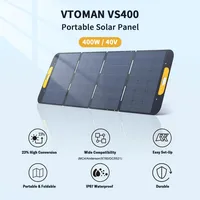 Panneau solaire pliable VTOMAN VS400 400W, surface ETFE étanche IP67, cellules monocristallines à haute efficacité 23 %, support réglable, connecteur MC4 pour stations d'alimentation portables, conception ultra-portable et pliable pour une utilisation nomade, construction robuste 2