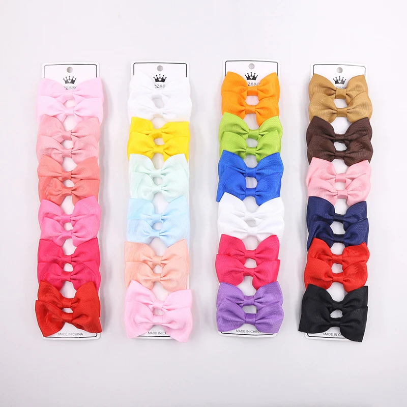 

10/12 Pcs Baby Hair Clips Colorful Ribbon Bows Kids Hairpins Children BB Clips Barrettes Baby Girl Hair Accessories Headwear