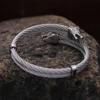 Men's Stainless Steel Norse Viking Double Wolf Head Bracelet Punk Biker Vintage Animal Bangles Charm Trendy Jewelry Dropshipping 3