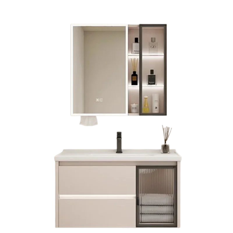 Partition Bathroom Vanities Vintage Drawer Toilet Vanity Washbasin Mirror Bathroom Vanities Light Mobiletto Bagno Furniture