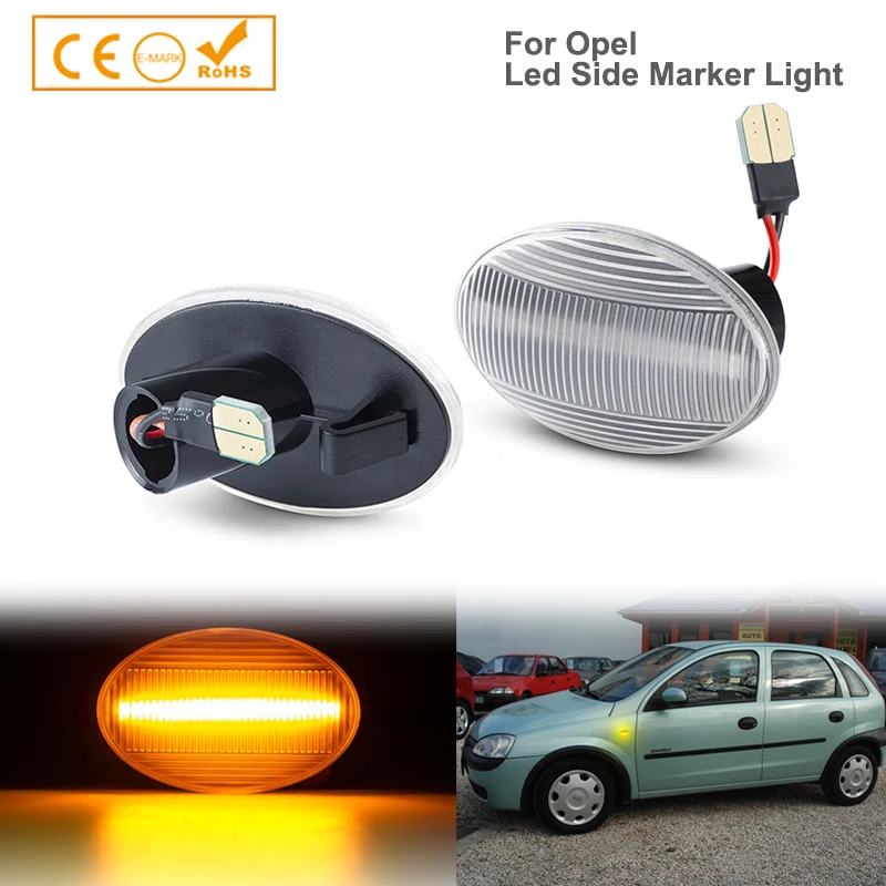 

2x Led Dynamic Side Signal Indicator Lens For Opel Vauxhall Corsa C Combo C Meriva 1713240