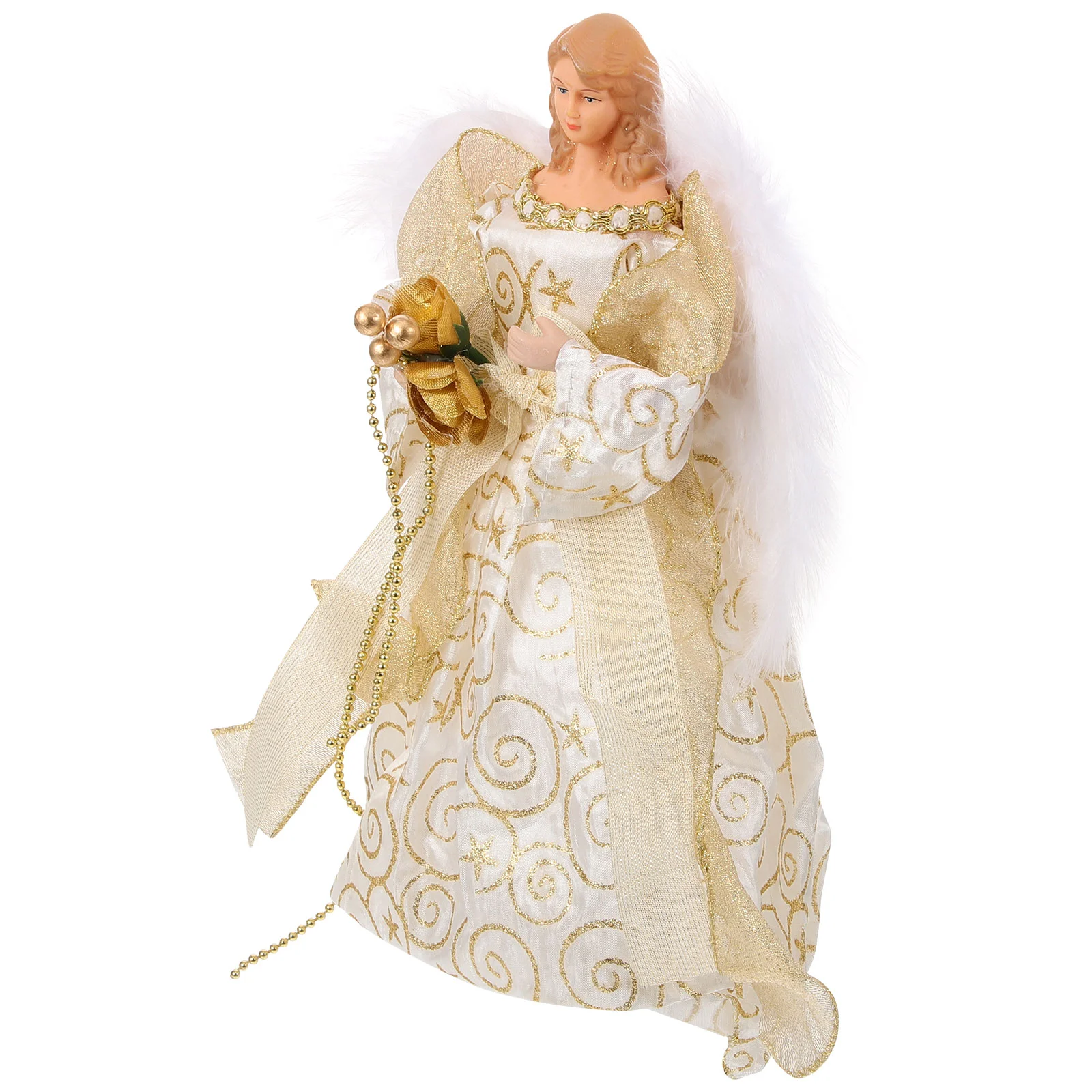 

Christmas Tree Top Gold Angel Figurine Plush Angel Doll Statue Christmas Tree Topper New Year Party Decoration