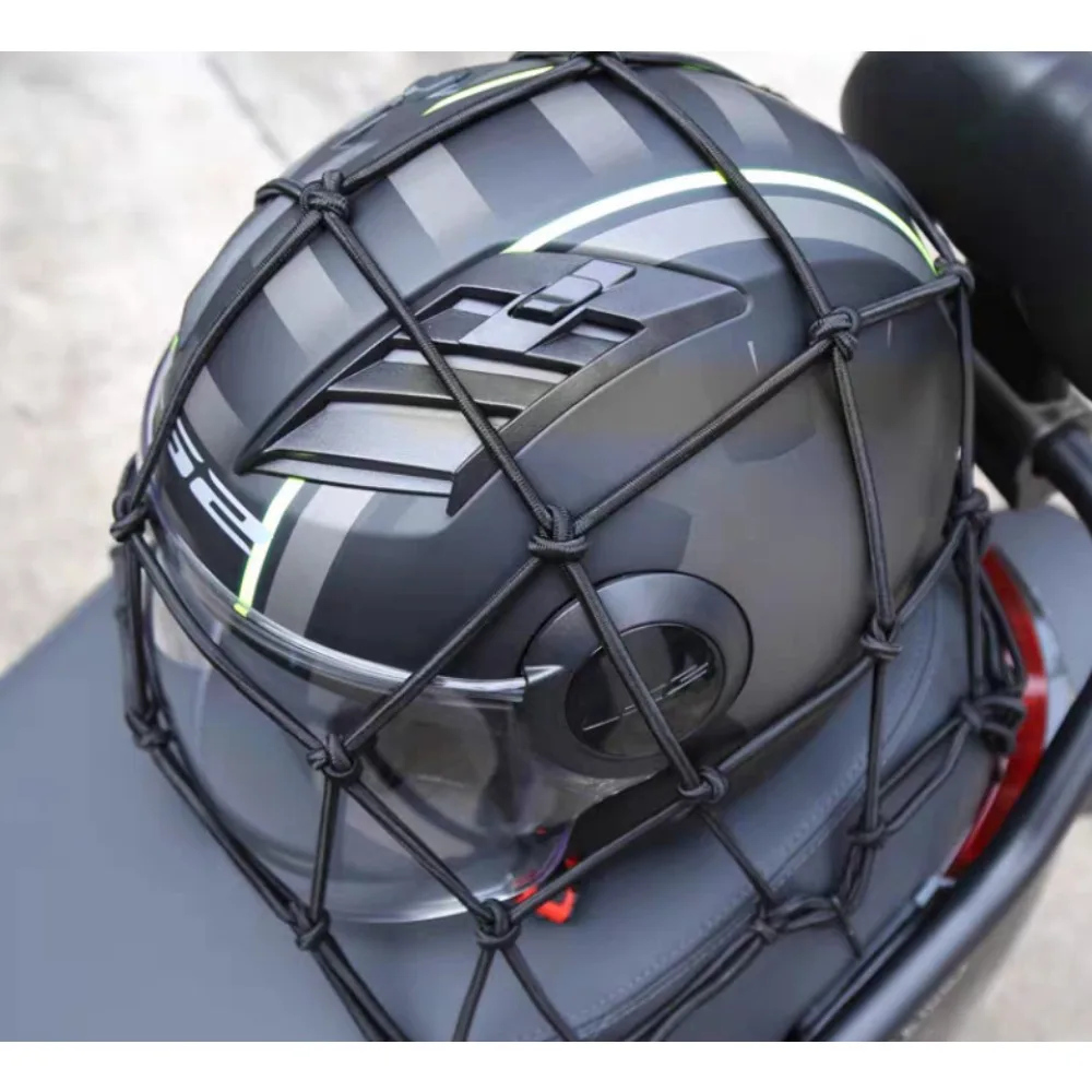 Motorcycle Helmet Fixed Net Pocket 6 Hooks Fuel Tank Mesh Arrangement Adjustable Shrink Stable Stretch Storage Miscellaneous Net