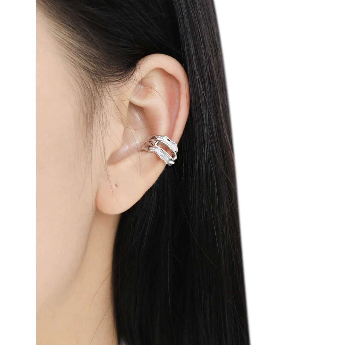 100% 925 Sterling Silver Irregular Earrings for Women Girl Fashion Simple Hollow Out Design Jewelry Party Gift Dropshipping