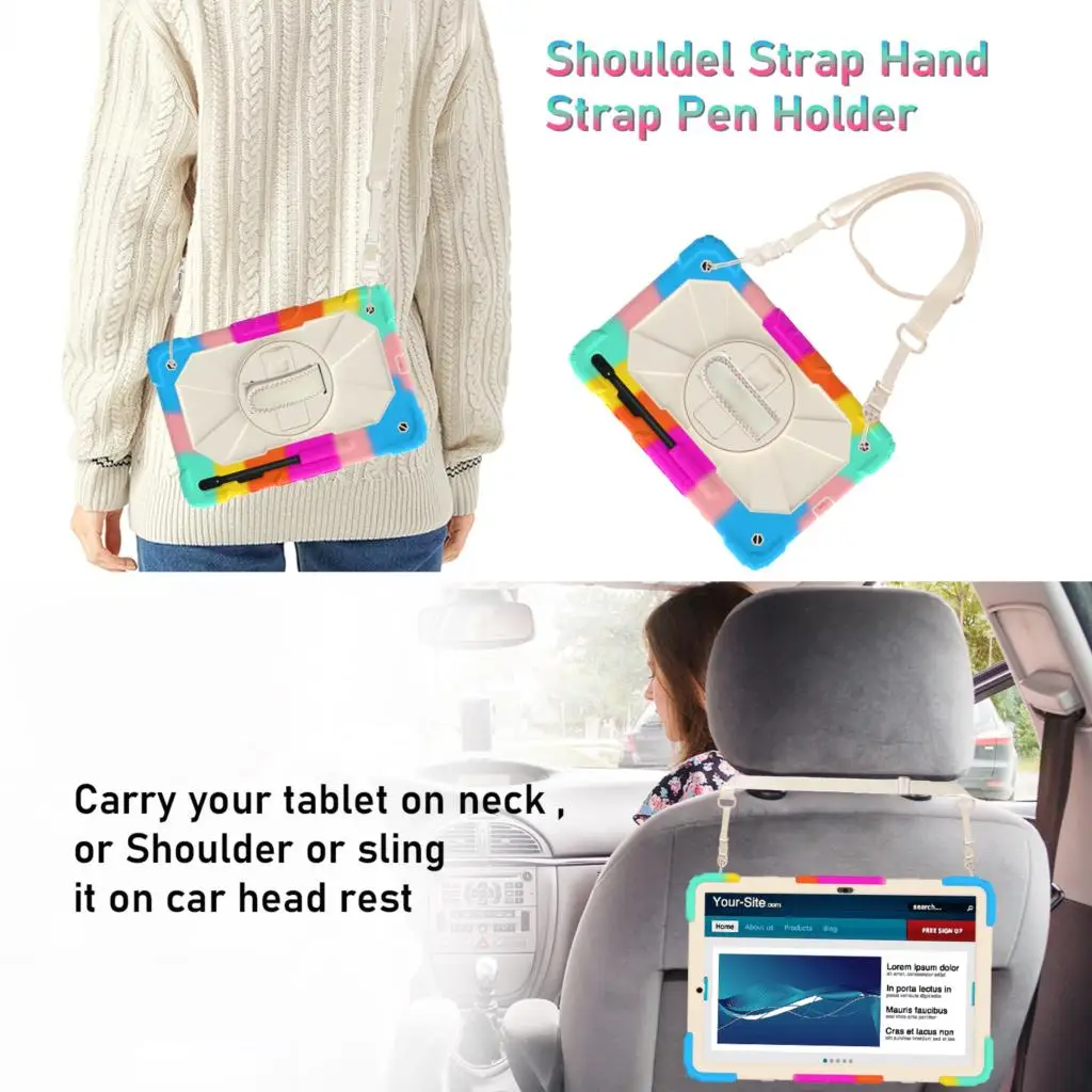 삼성 갤럭시 탭 S8 X700 X706 S7 T870 T875 T876 케이스, 어린이 안전 충격 방지 TPU + PC 풀 링 스탠드 태블릿 케이스