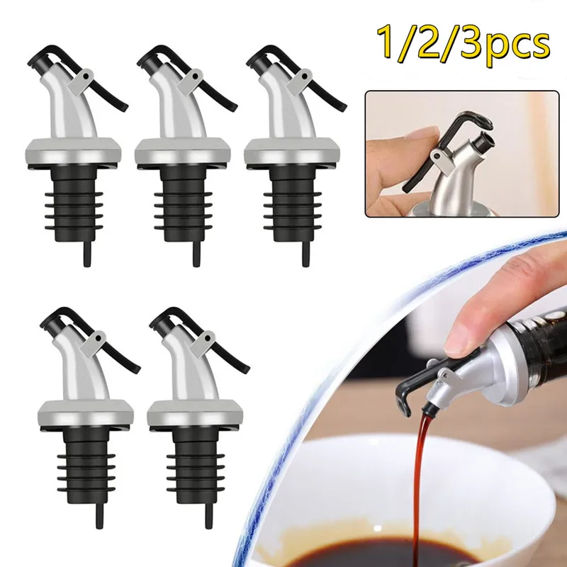 Liquor Pourers Wine Bottle Stoppers Wine Pourers Wine Accessories Liquor Dispenser 1/2/3pcs Wine Stopper Leak-proof Oil Bottle Stopper Wine Dispenser Olive Oil Pourers Sprayer Nozzle Kitchen Bar Accessories