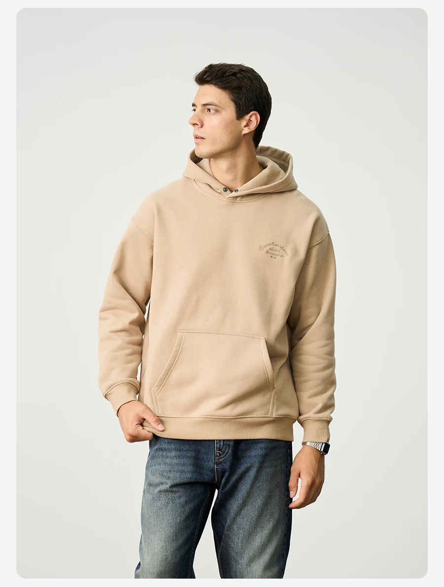 SIMWOOD 2026 Spring New Oversize 400gsm Carbon Peached Fabrics Letter Embroidery Hoodies High Quality Sweatshirts