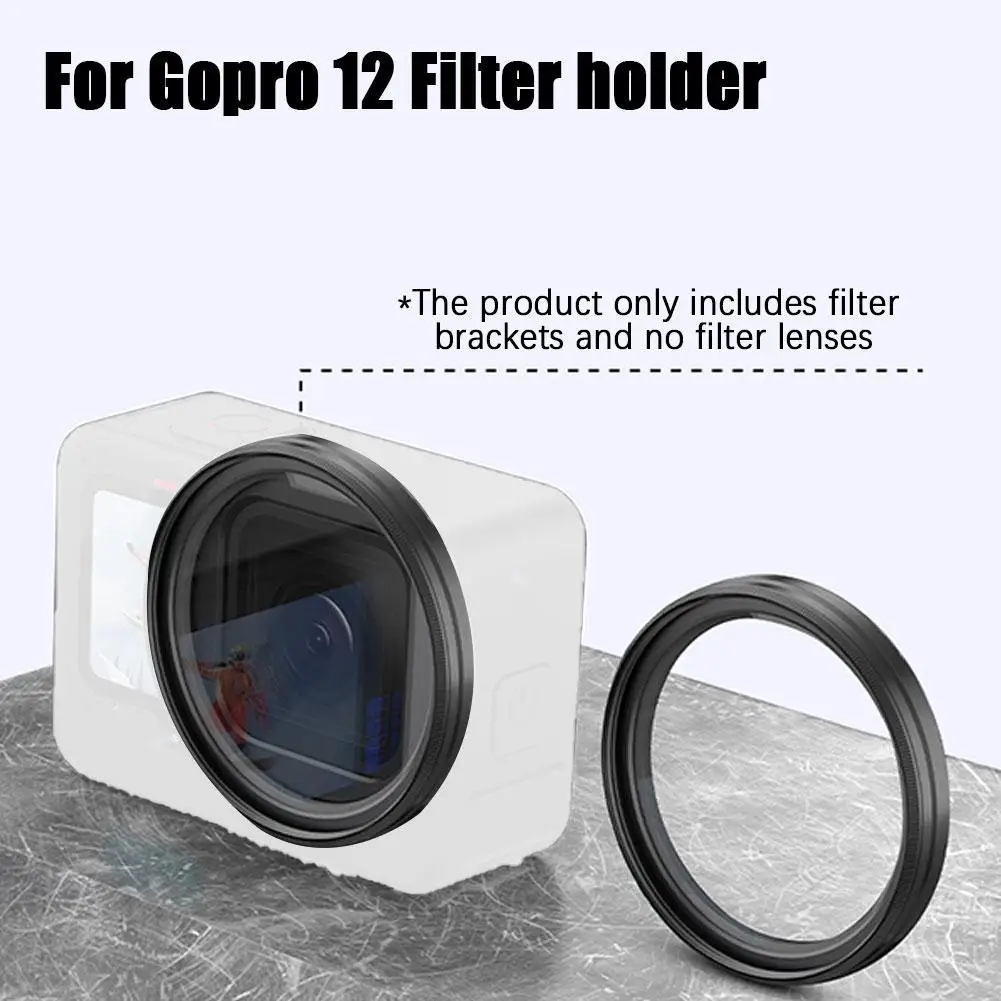 

BUDI для GOPRO12 держатель фильтра экшн-камеры фильтр Защитная рамка металлическая стабильная Совместимость с фильтром 49 мм