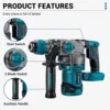 Drillpro Brushless Electric Hammer Drill 26mm Cordless Rotary Hammer Handheld Impact Drill Power Tool For Makita 18V Battery 5