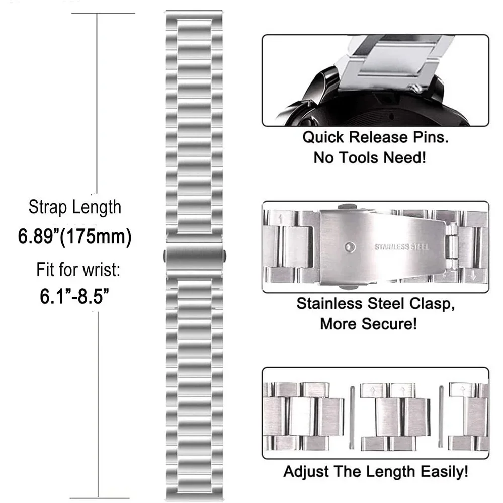 Stainless Steel Metal Bracelet Watch Band