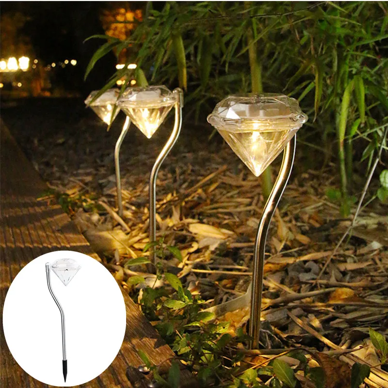 

1-3PCS LED Solar Garden Lights Outdoor Waterproof Lawn Lamp Colorful Diamonds Courtyard Decor Light for Pathway Flowerpot Trail