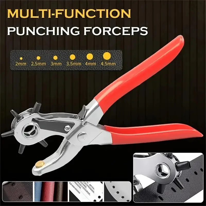 

Multi-functional Belt Hole Punch Pliers Professional Round Hole Puncher Belt Paper Punch Pliers DIY Labor-saving Punch Pliers