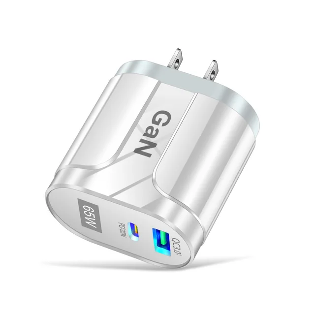 PD 65W Fast Charge Adapter For Laptop MacBook Pro Type-C Quick Charger For Apple iPhone 11 12 13 Pro iPad Huawei Xiaomi Samsung US White