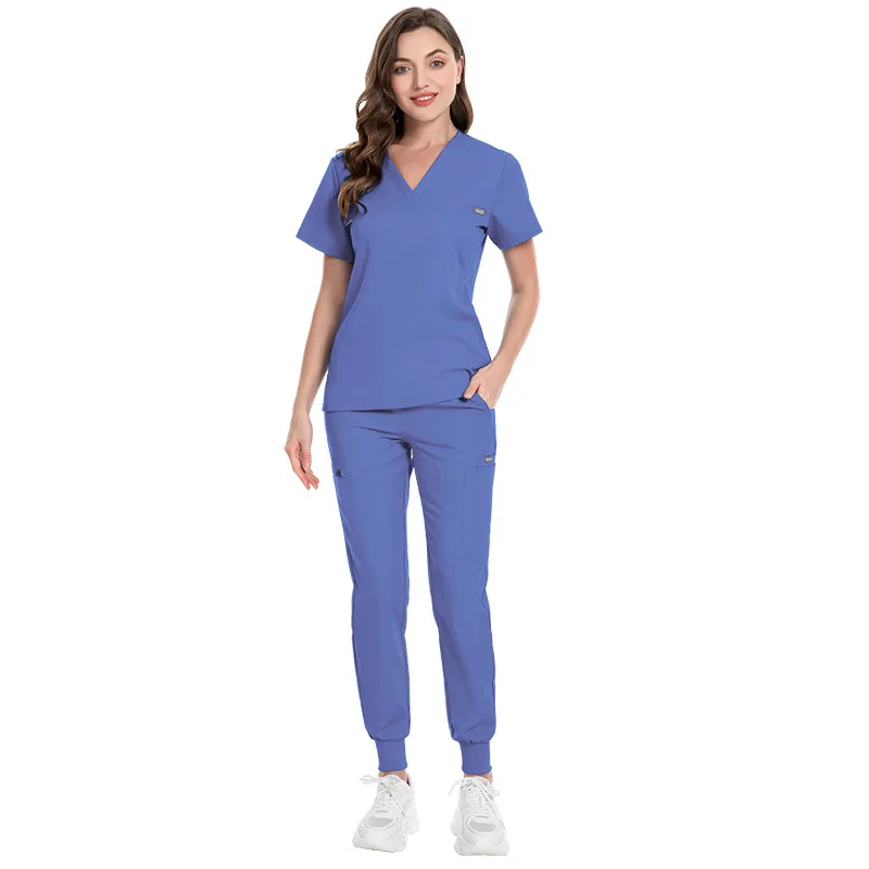 Hospital Scrub Set V-neck Operating Room Medical Uniform dental clinic Beauty Salon Doctor Surgical suit Pharmacy Nurse workwear