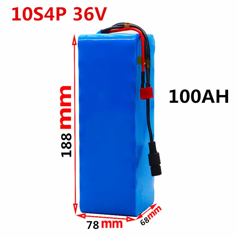 

Original 36V Battery 10S4P100Ah Battery Pack 500W High Power Battery 42V 100000mAh Ebike Electric Bike BMS+42V2A Charger