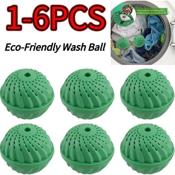 1-6PCS Eco-Friendly Wash Ball - Washing Machine Non-Chemical Detergent Laundry Ball Household Eco Hi-Ball