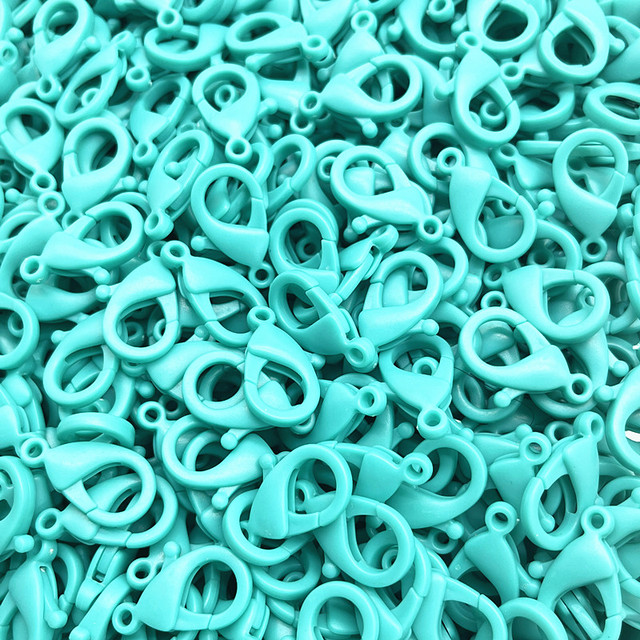 10pcs 25*15mm Candy Colors Plastic Lobster Clasps Hooks Key Chain Sweet Key Rings For Keychain Jewelry Making Accessories