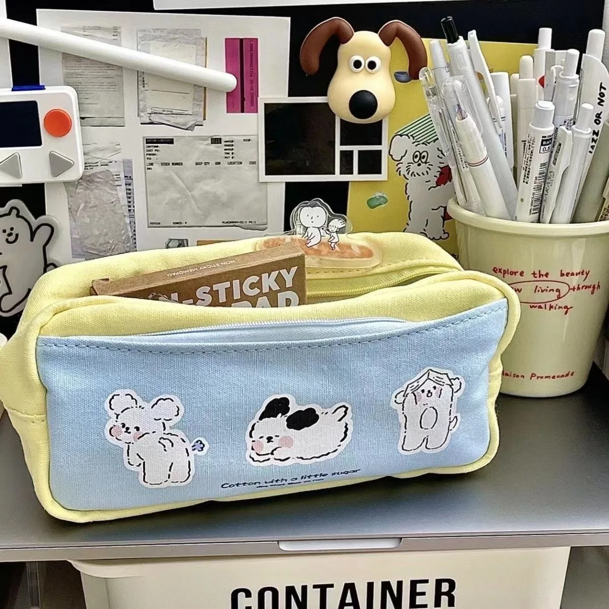 1 Pieces Kawaii cute cartoon dog pen pencil bag school office supplies stationery receive tools case