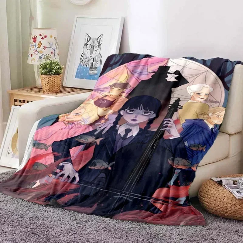 Wednesday Adams Blanket, Flannel Blanket, Sherpa Warm Blanket Children's Blanket Bedroom Sofa Picnic Outdoor Birthday Gift 6