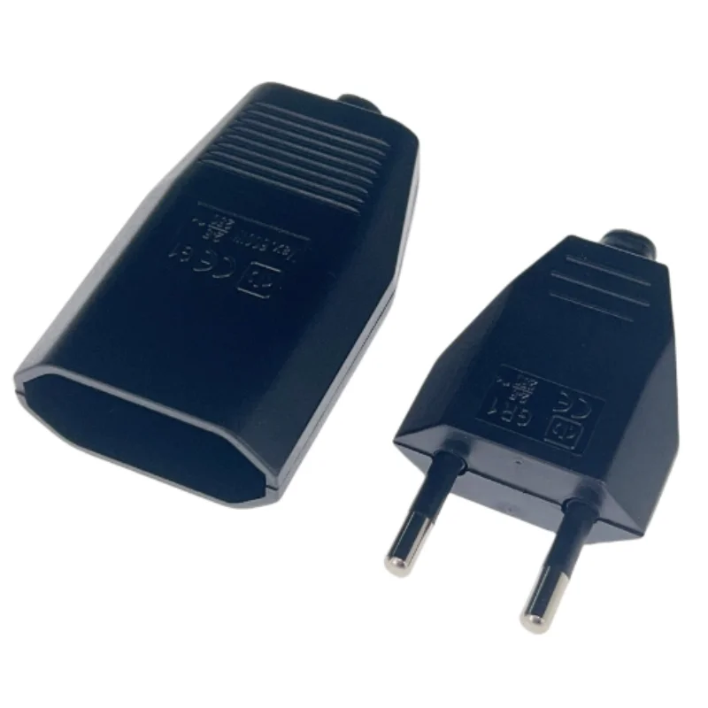 Electrical Socket Power Socket Power Cord Power Plug Adapter Black White 2.5A EU Wiring Plug Socket Extension Power Cable Connector Female Male 2 Pole EU Power Cord Electric Plug Converter
