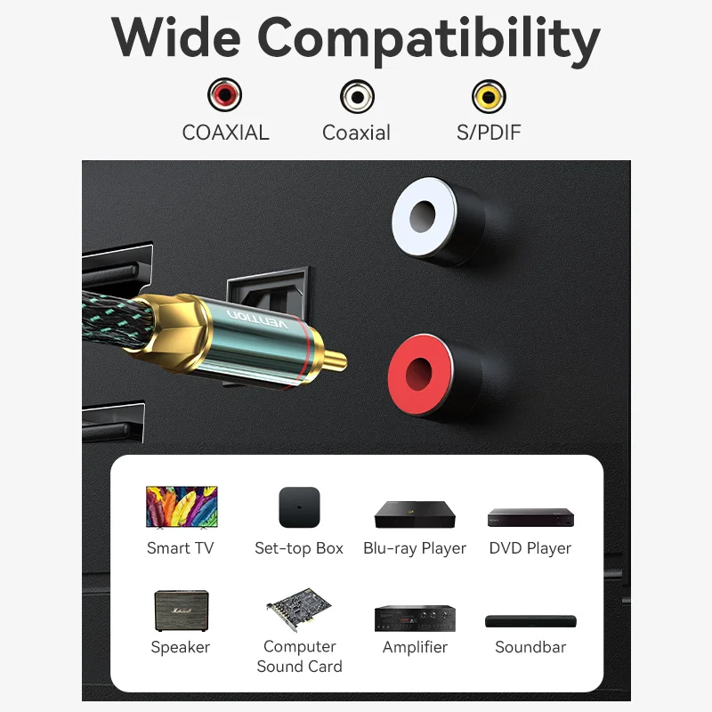 Vention Hi-Fi   ̺ 4N ǹ  ȭ  RCA -TV  Ŀ    ̺