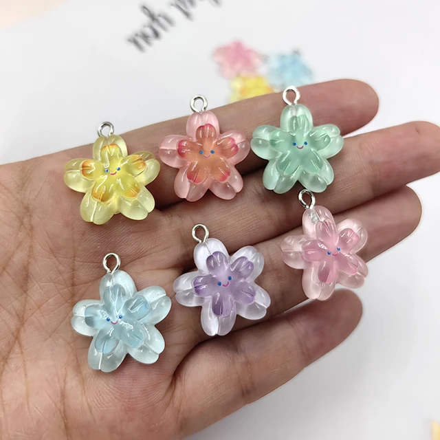 Cherry Blossom Jewelry, Resin Flower Earrings