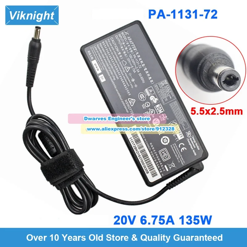 새로운 A16-135P1A 20V 6.75A AC 어댑터 PA-1131-72/76 135W SD2400T DOCK430 THUNDERBOLT 3/4 SD4700P APACHE GE62 SD5000T용
