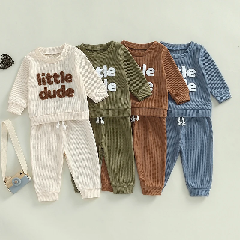 Toddler Waffle Sweatshirt & Pants Set 1