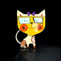 Dropping Oil Lovely Cat Shaped Brooch Vintage Style Animal Theme Alloy Brooch For Women Girls Daily Wear 3
