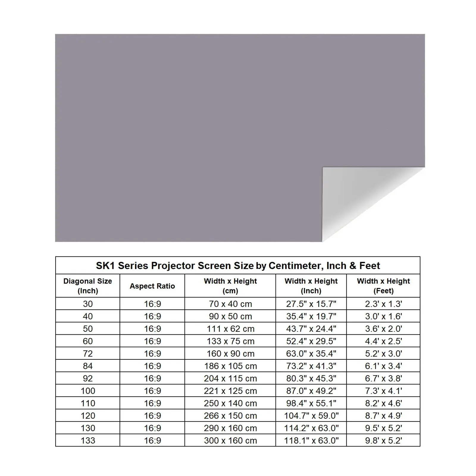 Projection Screen Reflective Fabric Cloth High Brightness 72 84 92 100 110 120 130 133 Inch for DLP LED 3D Projector Beamers - 6