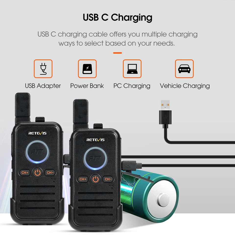 Walkie Talkie Retevis RB645 Dual PTT Professional Walkie-talkie Portable  PMR446 Two Way Radio VOX USB C for Hotel Restaurant AliExpress