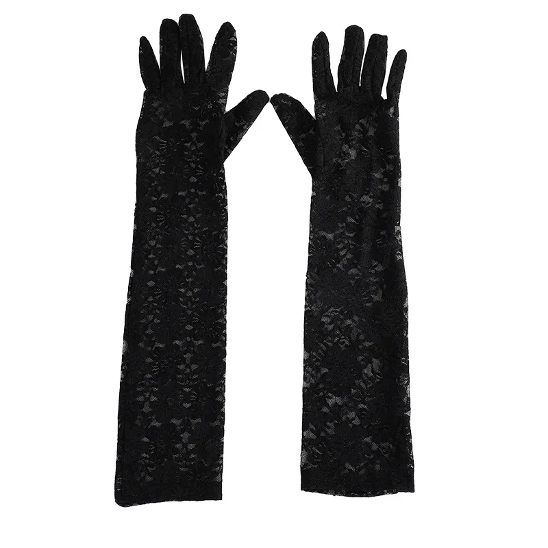 Fashion Lace women's lengthened gloves anti ultraviolet ultra long women's driving sunscreen 40cm