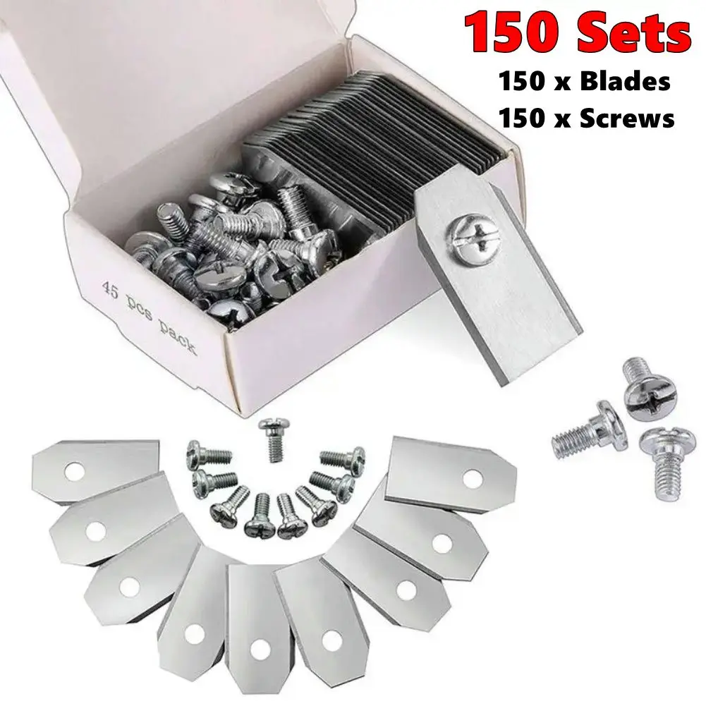 150pc Stainless steel Lawn Mower Cutting Blades W/Screw Kit Replacement For Husqvarna Automower/Gardena Robotic Lawnmower Repair 5